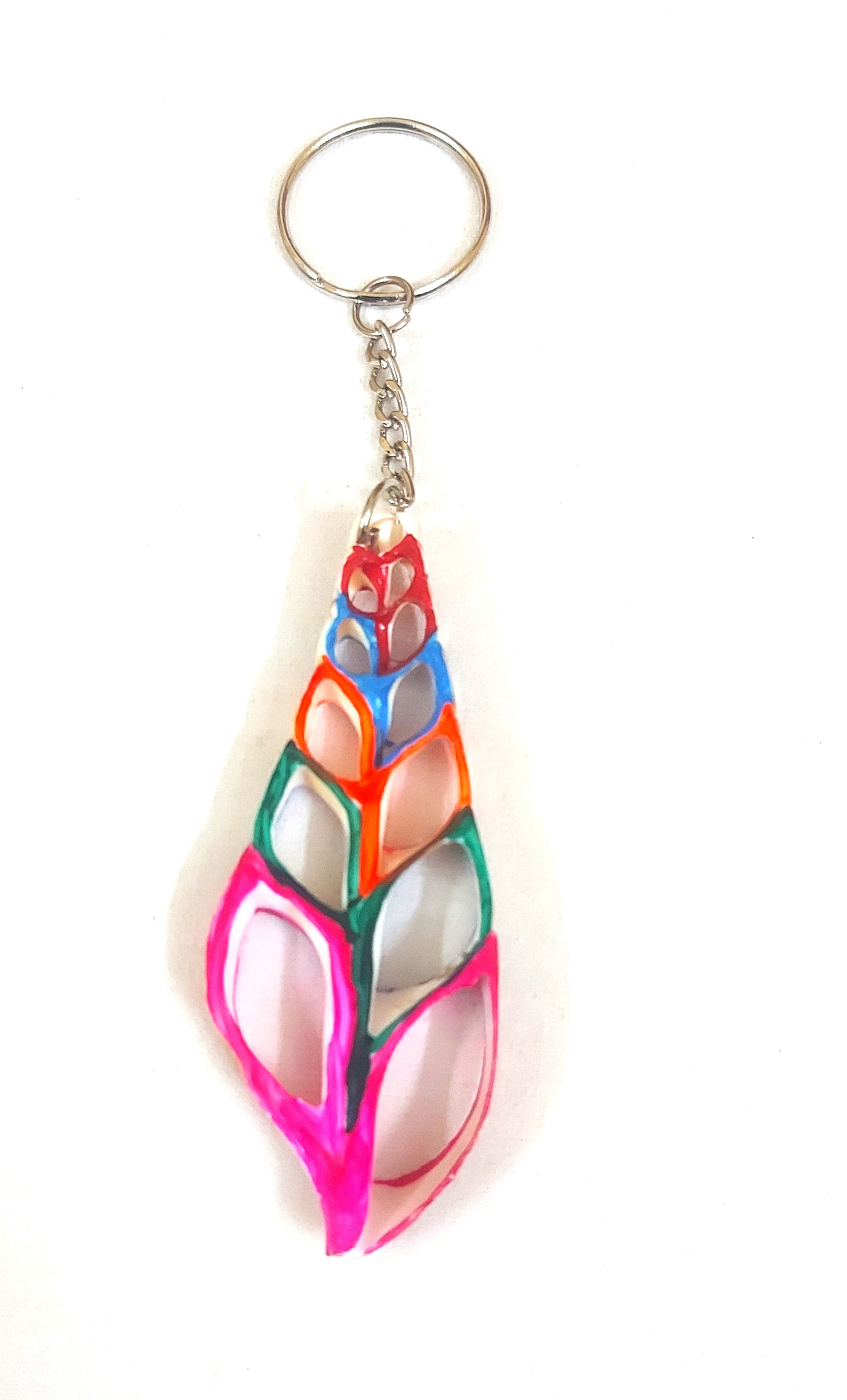 Natural Chank Flower Cutting Keychain (Special)