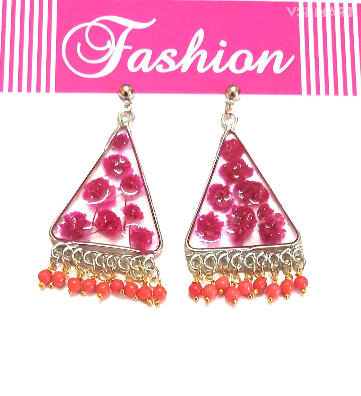 Triangle Resin Earrings (1set)