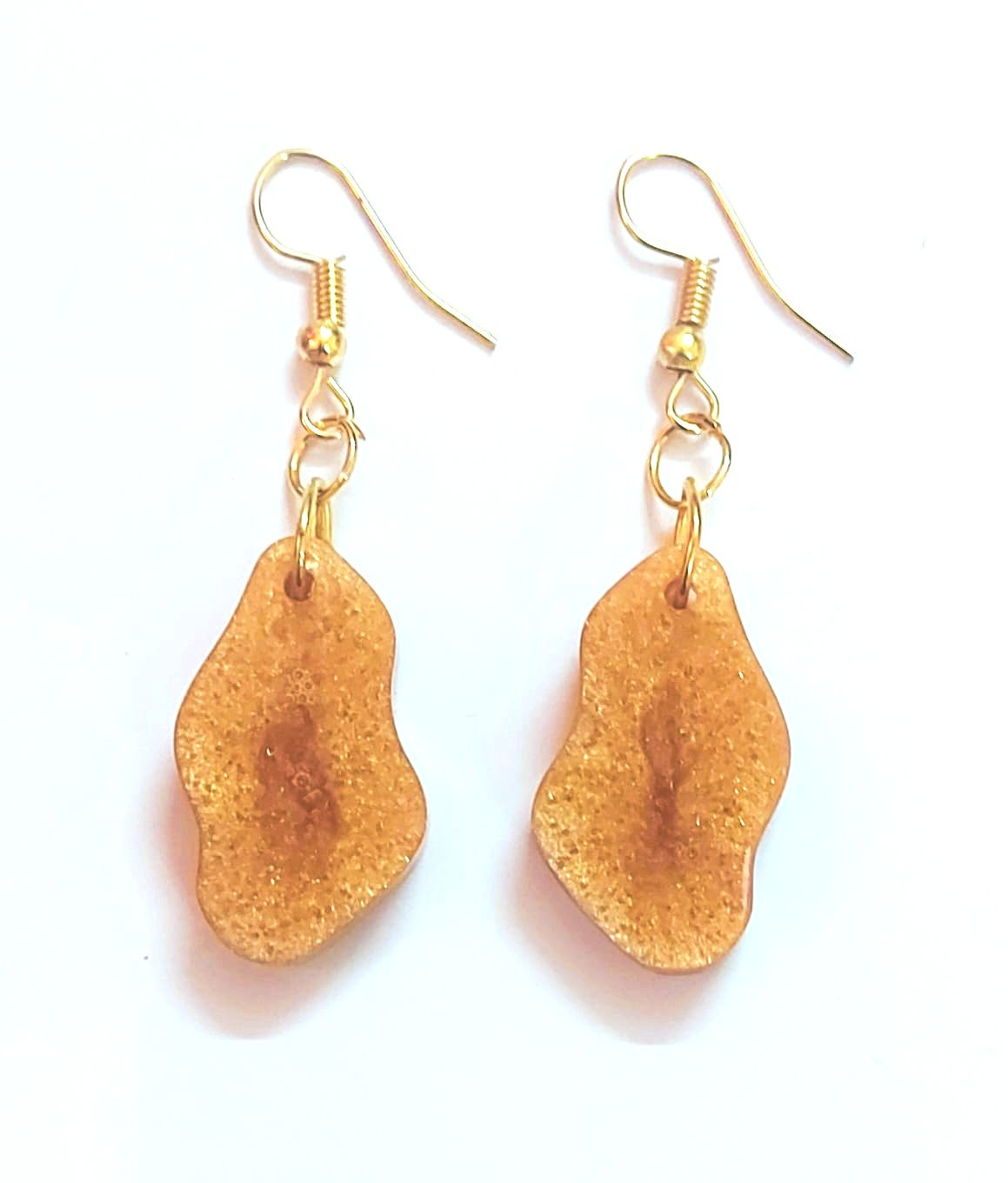 Resin Golden Bit Earrings (1Set)