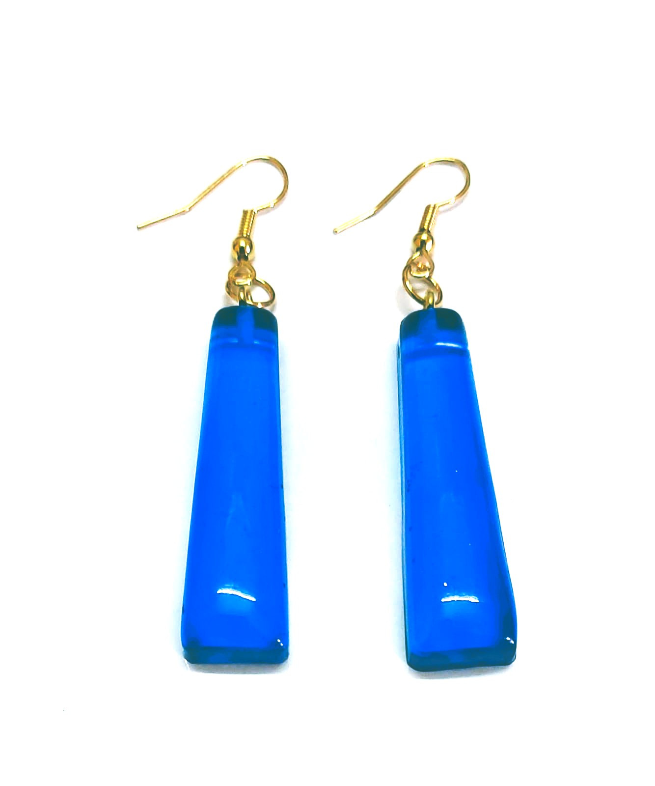 Resin Clear Royal Blue Earrings (1Set)