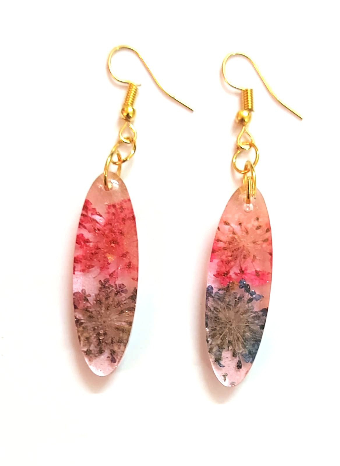Clear Resin Real Pressed Flower Earrings (1Set)