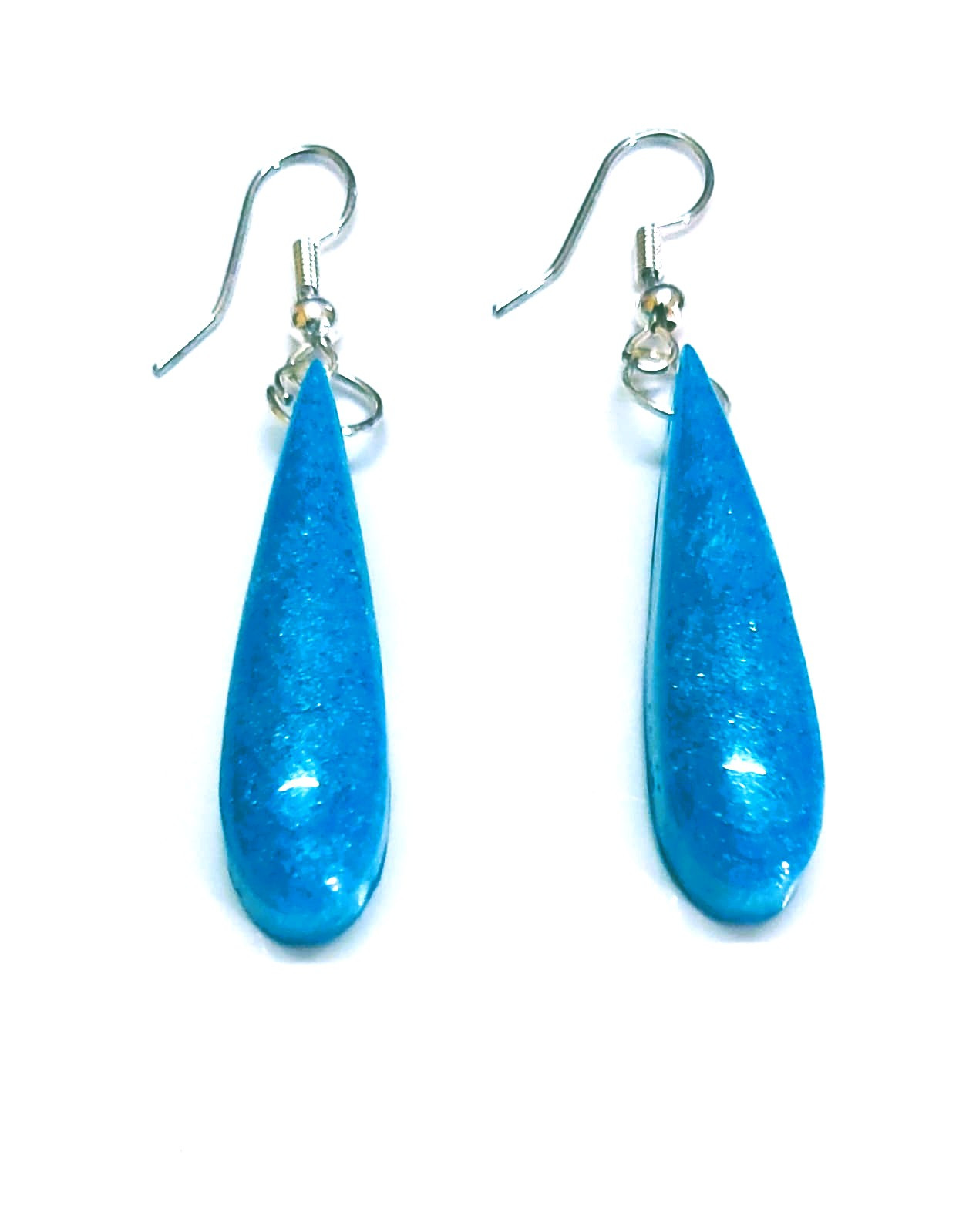 Resin Sparkling Blue Drops Earrings (1Set)