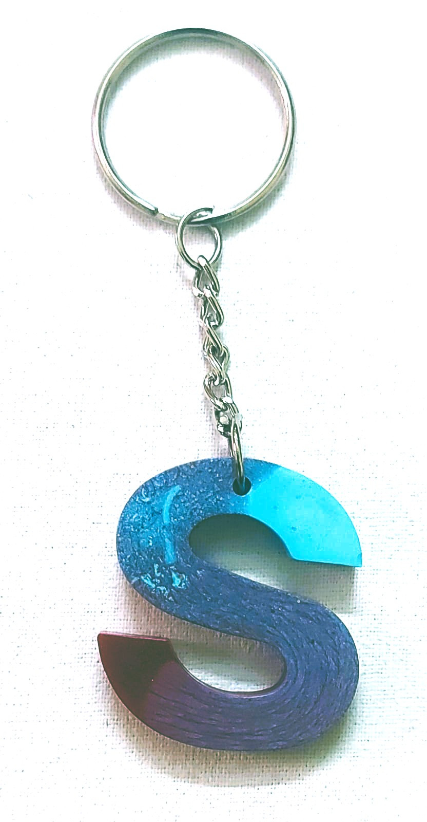 Resin Alphabetic "S" Keychain
