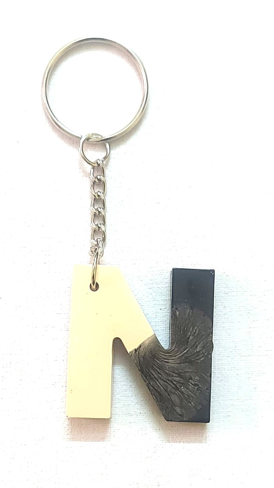 Resin Alphabetic "N" Keychain