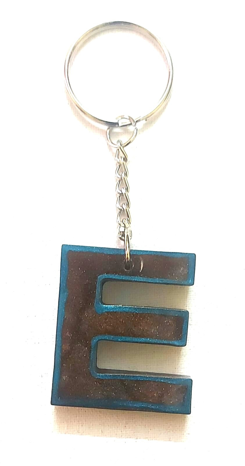 Resin Chocolate Alphabetic "E" Keychain