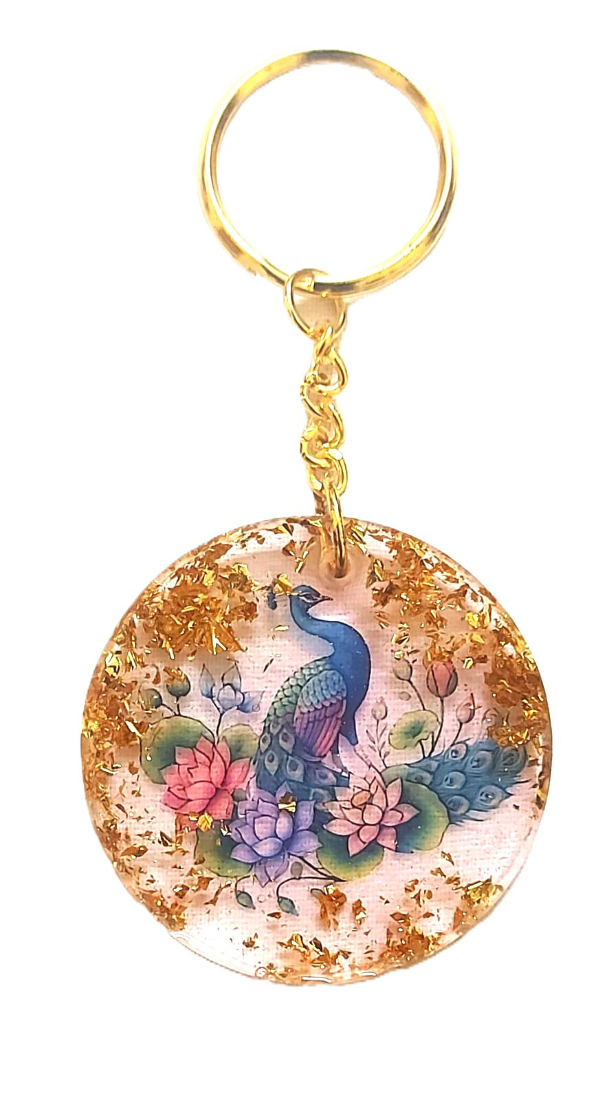 Resin Peacock Keychain