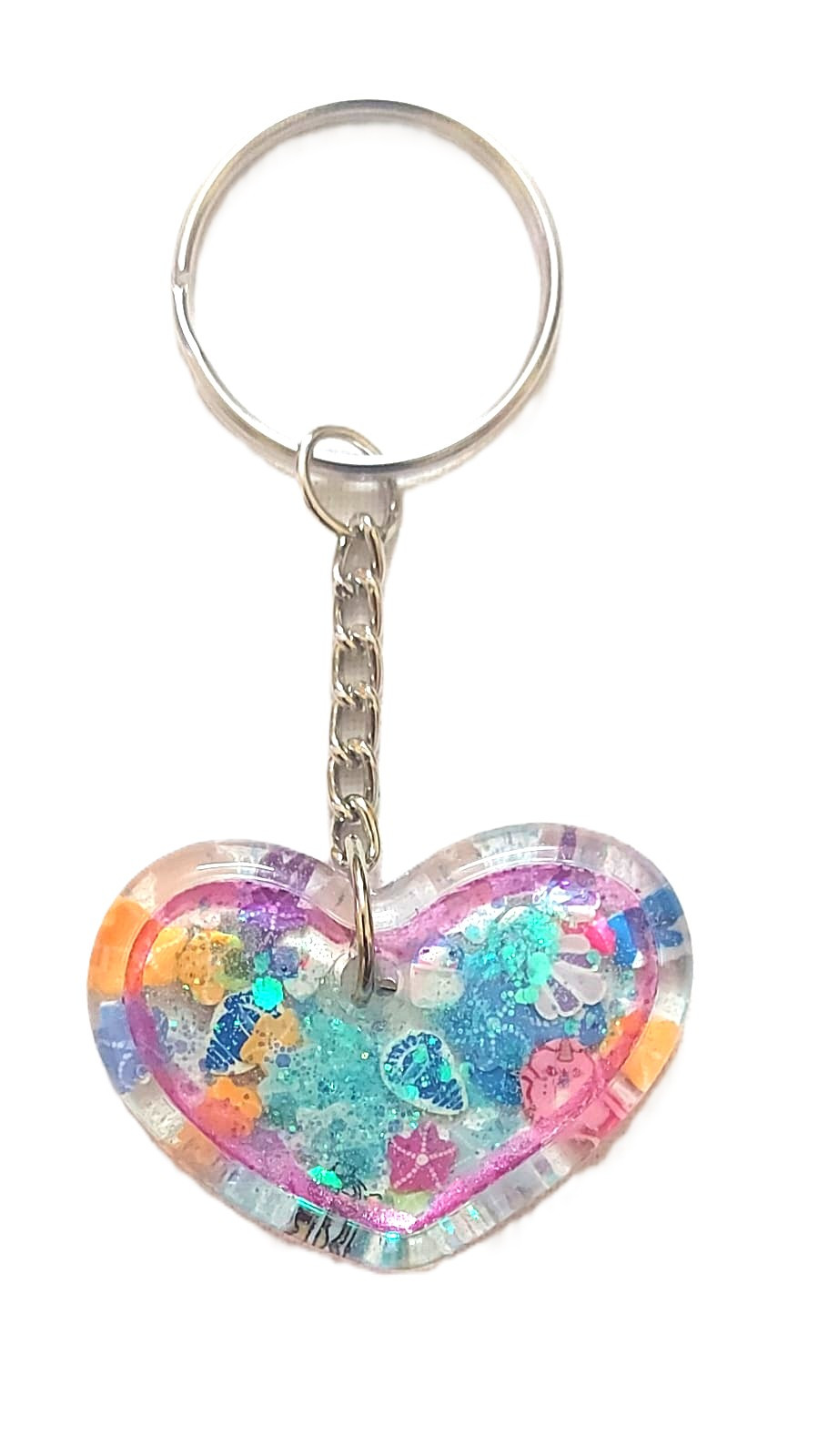 Resin Clear Glassy Hearten Keychain