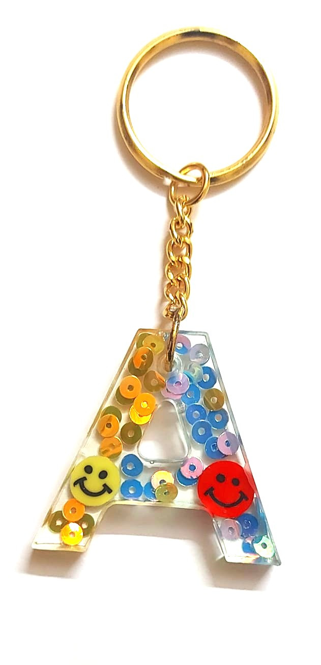 Resin Glassy "A" Keychain