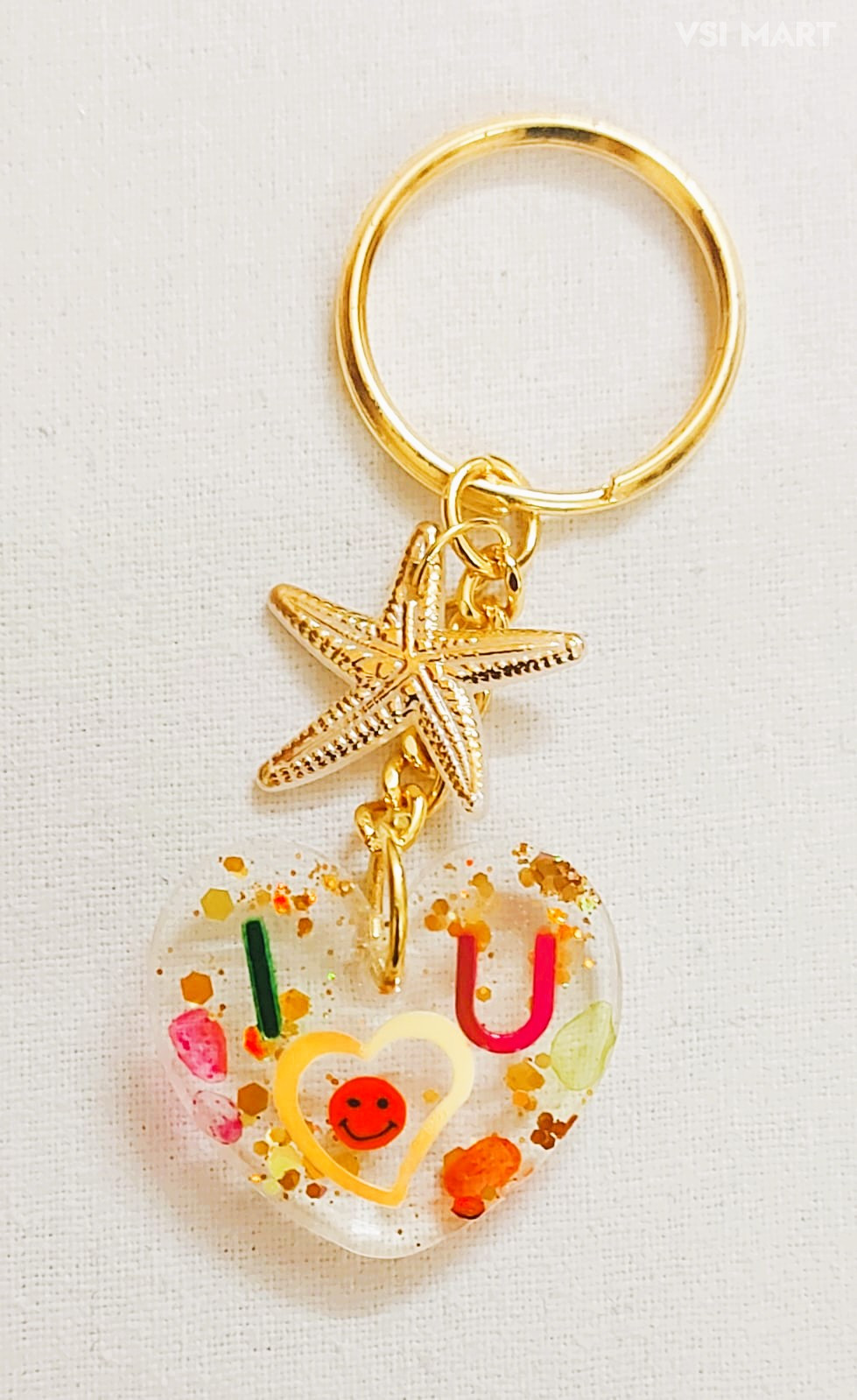 Resin Clear Hearten Keychain