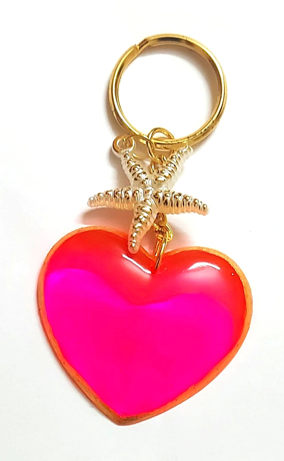 Resin Big Clear Hearten Keychain