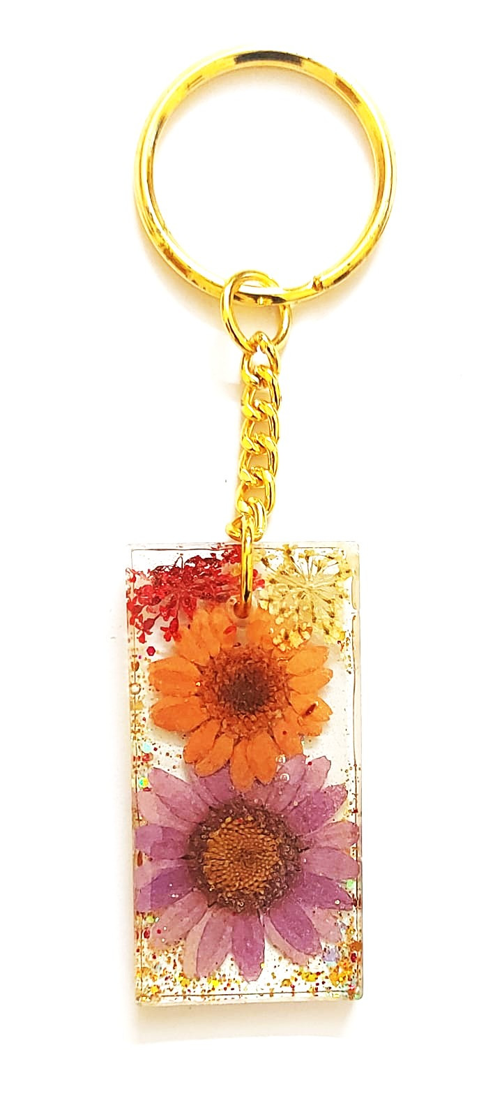 Resin Rectangle Clear Keychain