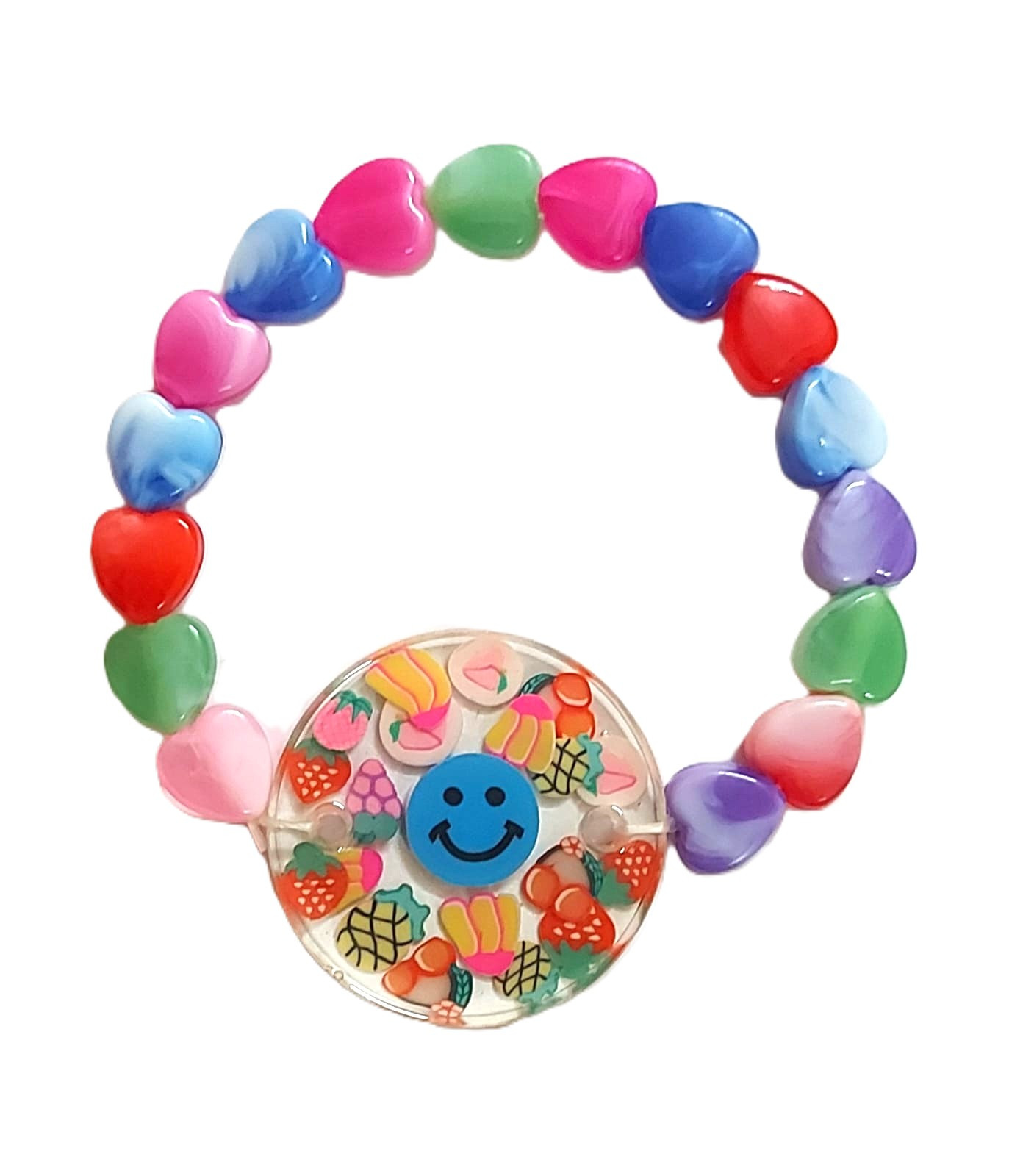 Hearten Beads Clear Resin Pendant Bracelet