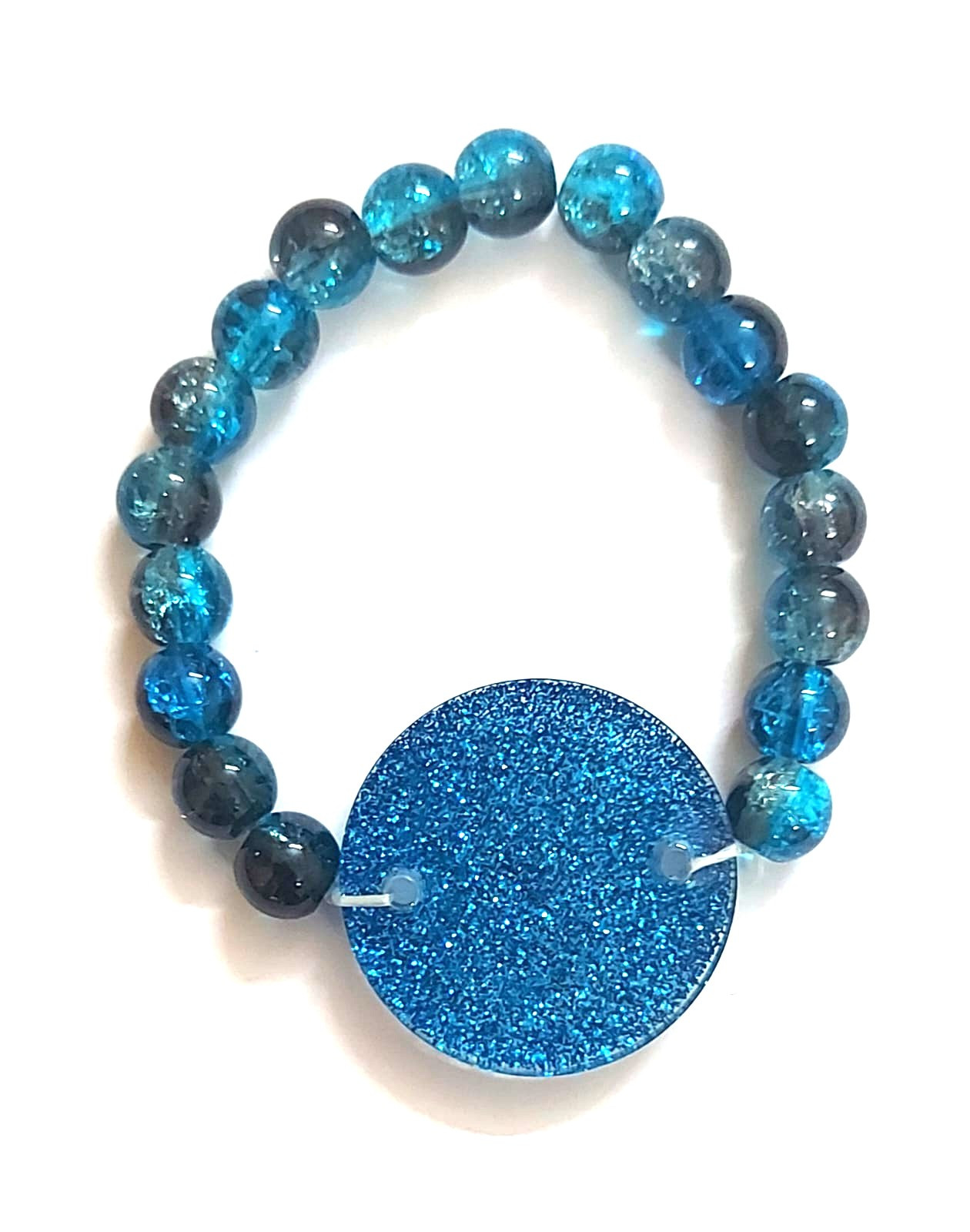 Blue & Black Crystal Beads Pendant Bracelet