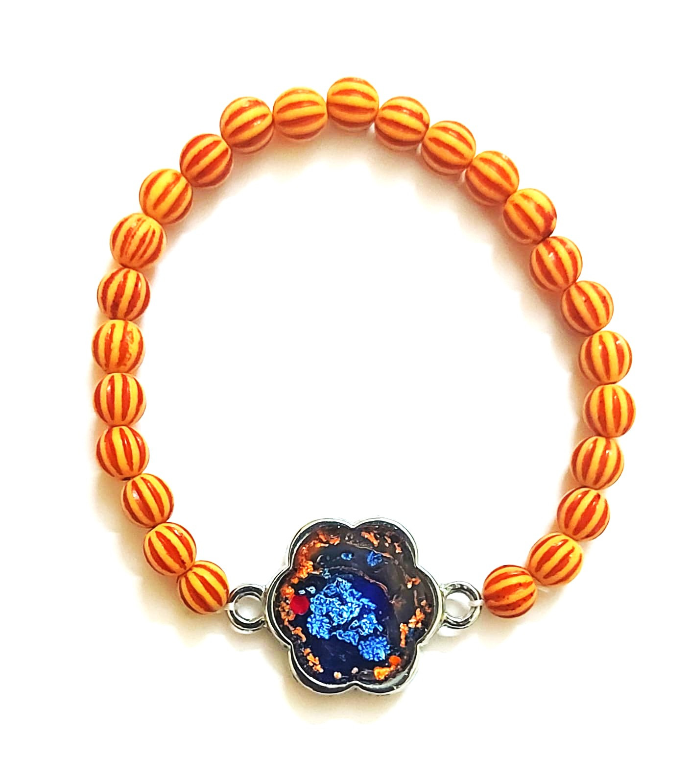Wooden Finish Beads Pendant Bracelet