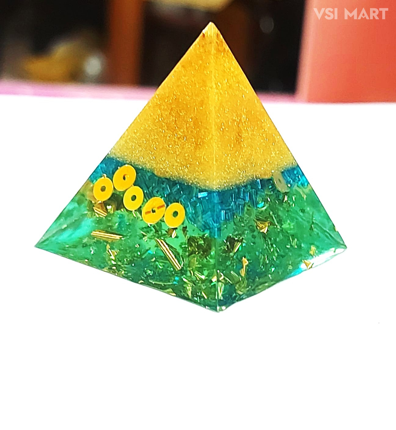 Resin Crystal Pyramid Handmade 2"