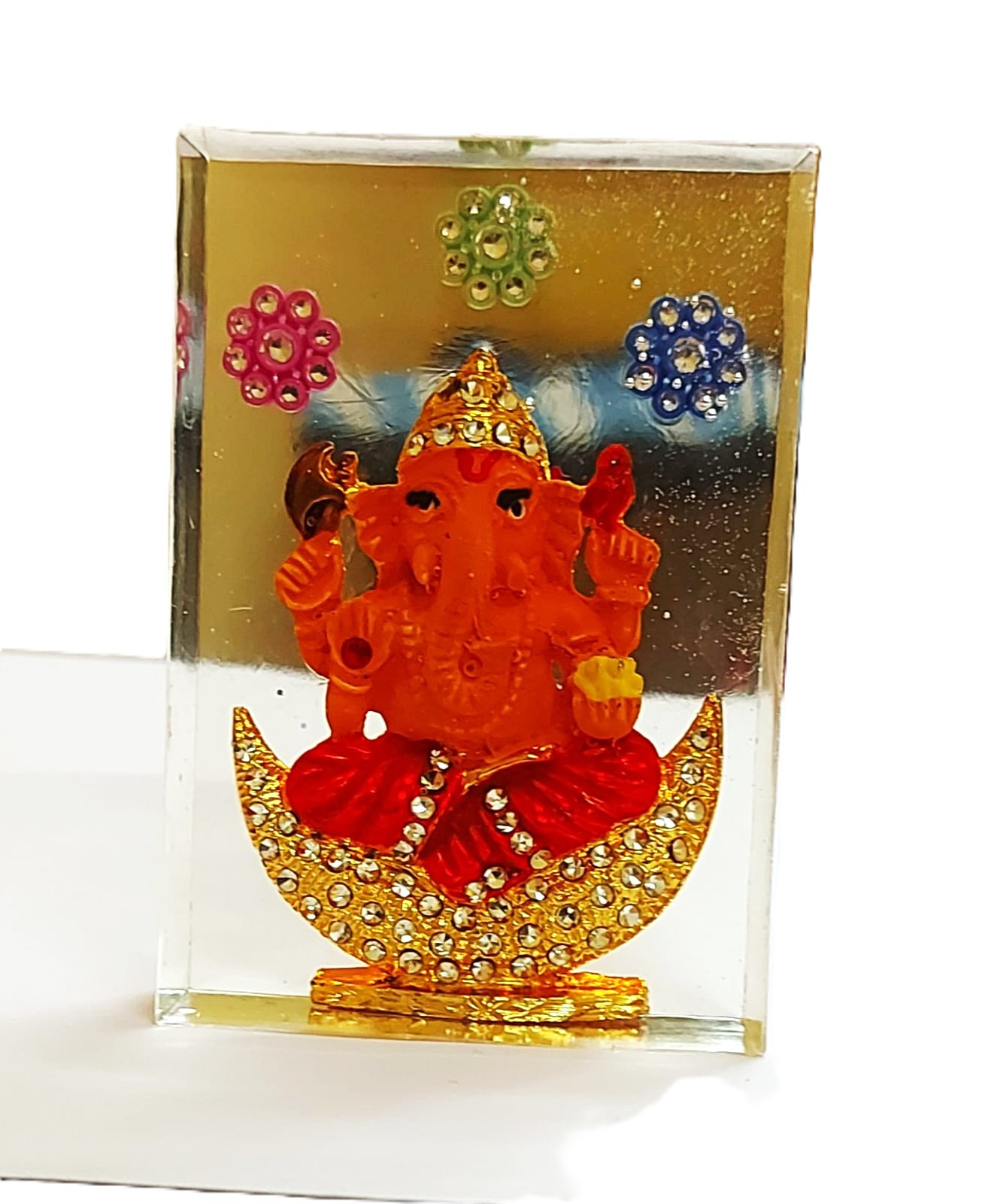 Resin Rectangle Shape Ganesh Car Dashboard, Home, Office Decor