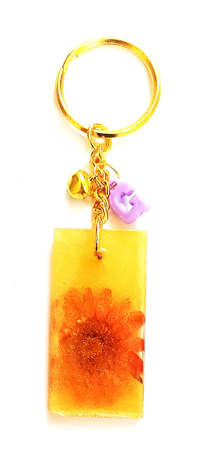 Resin Golden Sparkling Keychain