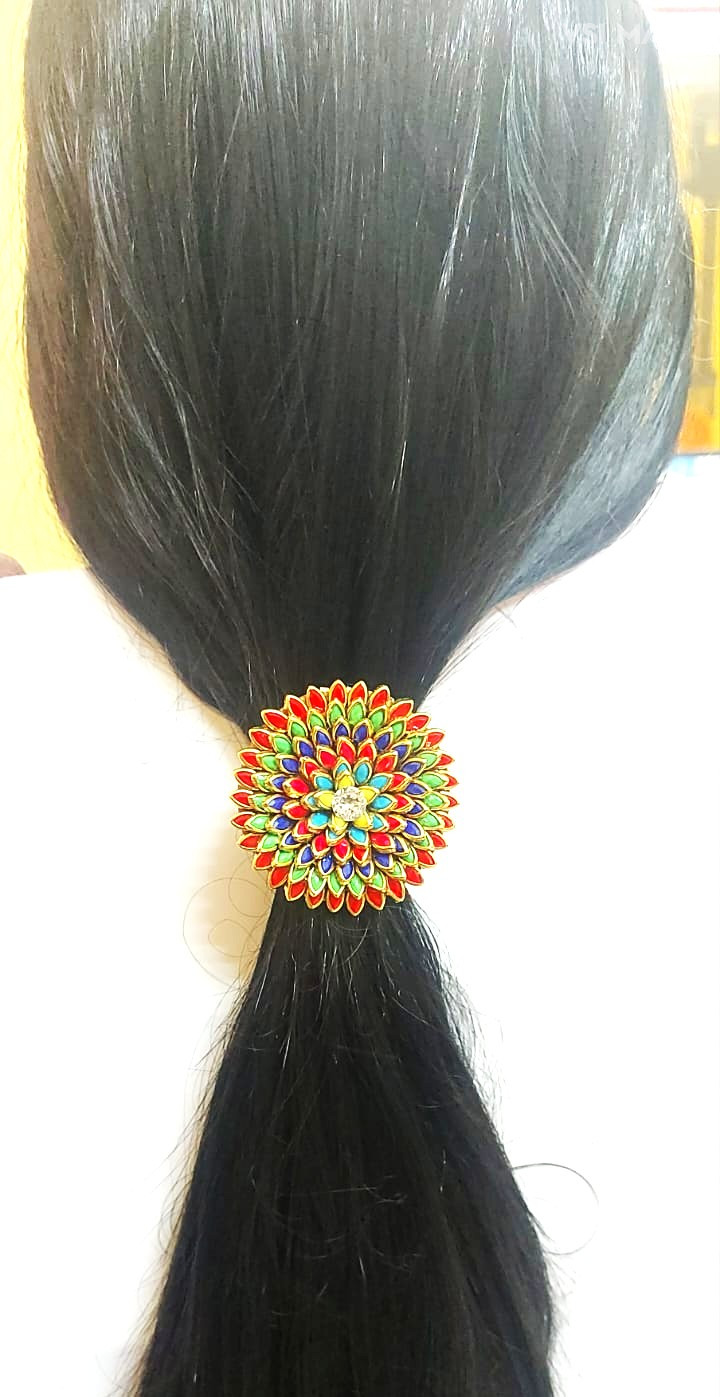 Multi Colour Stones Hair Bands for Traditional Look