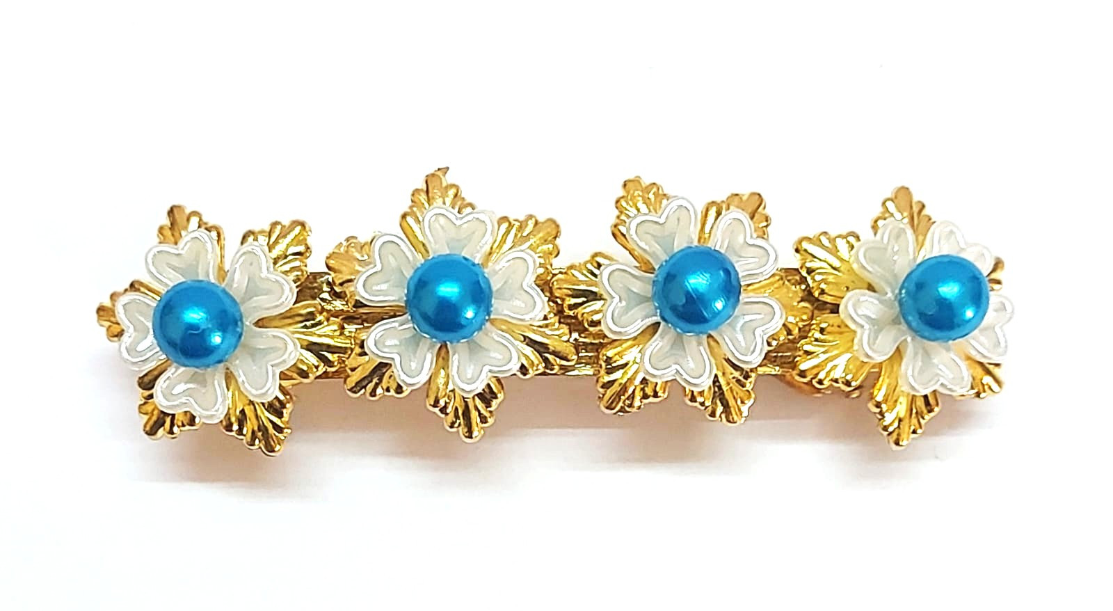 4Golden Flower Metal Clips