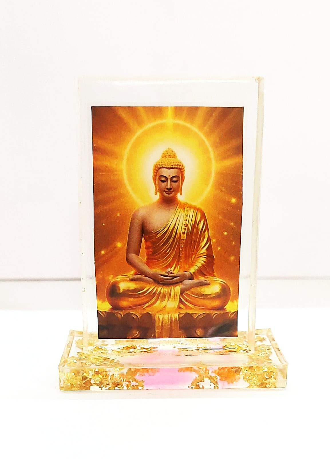 Lord Buddha Golden Image Resin Car Dashboard, Home, Office Decor