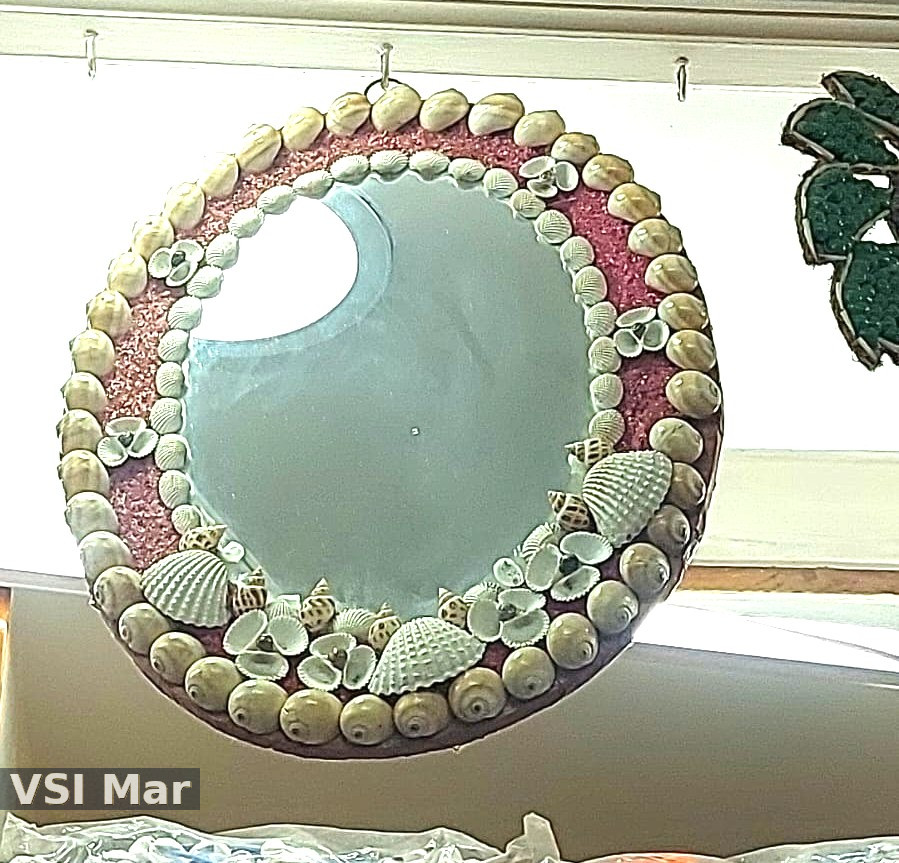 100% Natural Seashell Round Mirror Big Size