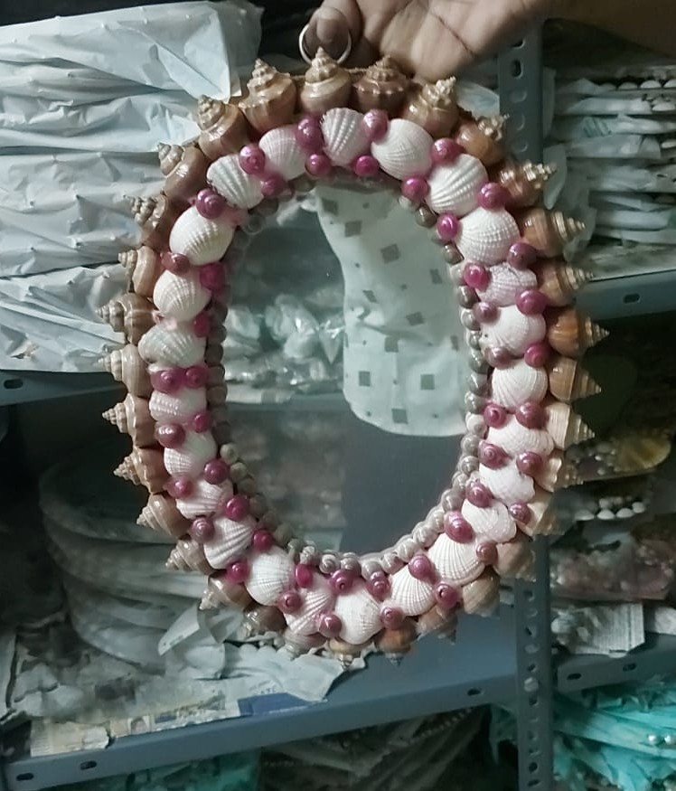 100% Natural Seashell Ovel Mirror  -  Standard Size