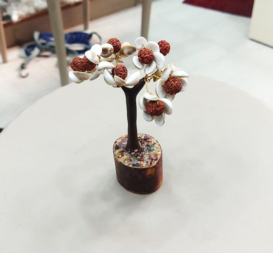 100% Real Seashell and Real Rudraksha Wish Tree– Small Size
