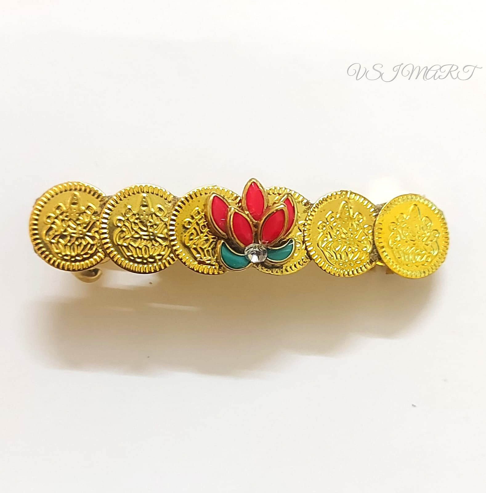 Gold Lakshmi Coin Hair Clips for Woman and Girls