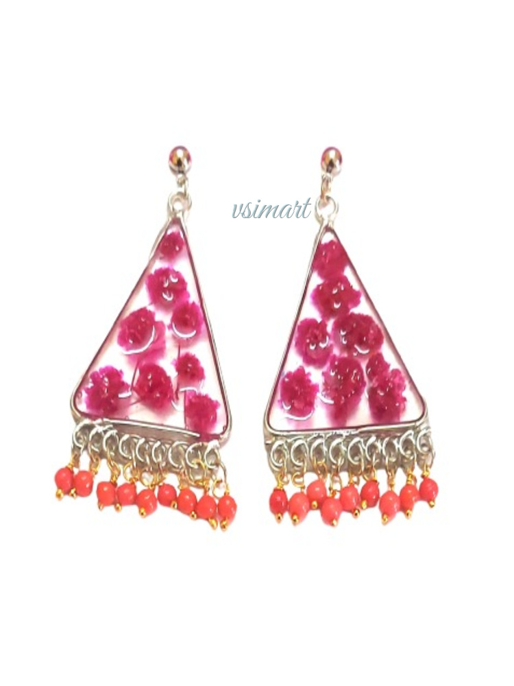 Triangle Resin Transparent Earrings (1set)