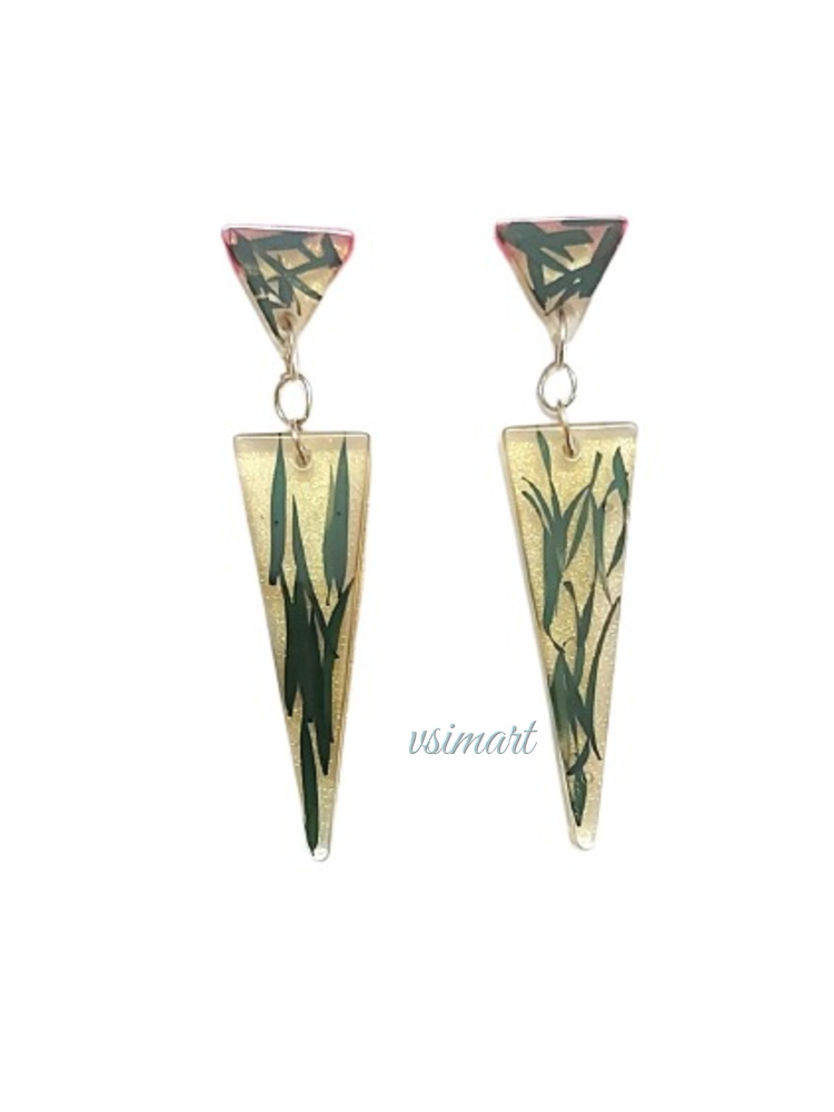 Resin Isosceles Triangle Stud Earrings (1Set)