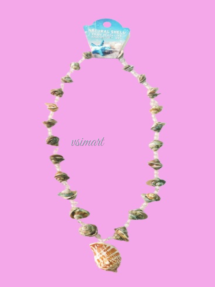 100% Natural Shank Mala with Big Shank Pendent