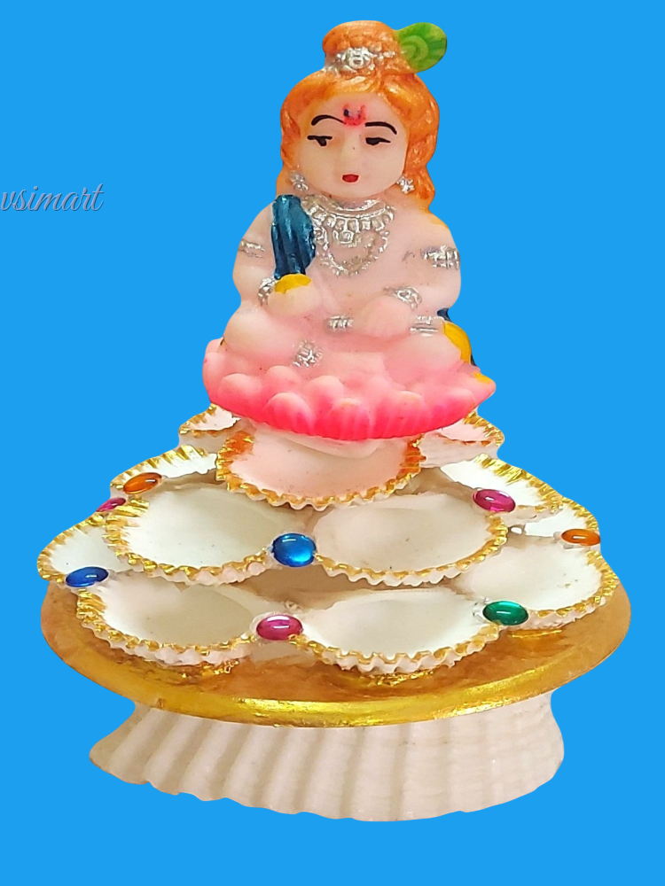 Natural Golden Seashells Flower God Cute Krishna