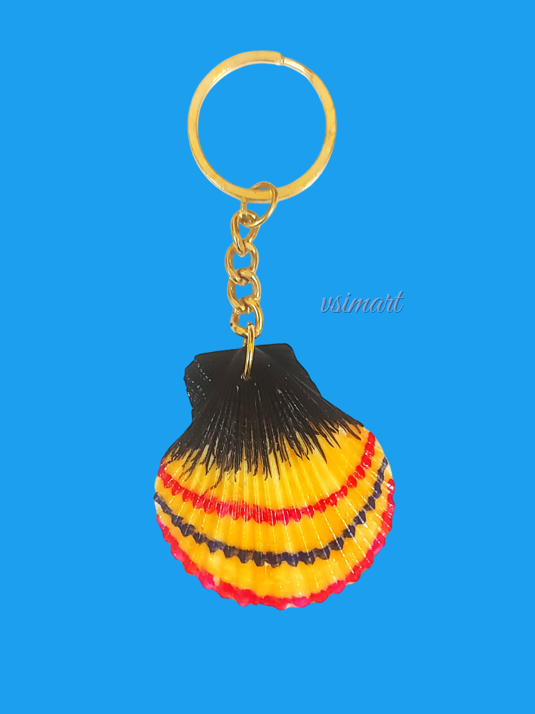 Natural Seashell with Colorful Painting Keychain (Special)
