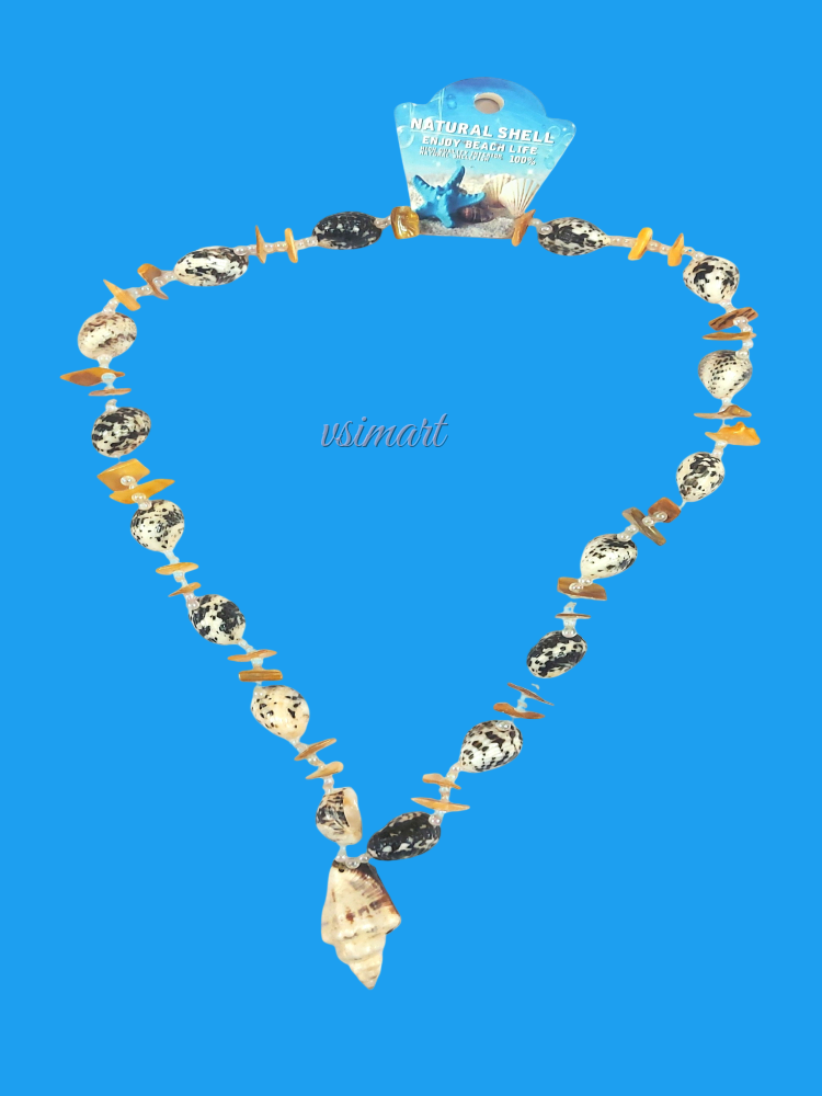 100% Natural Shank Mala with Big Shank Pendent