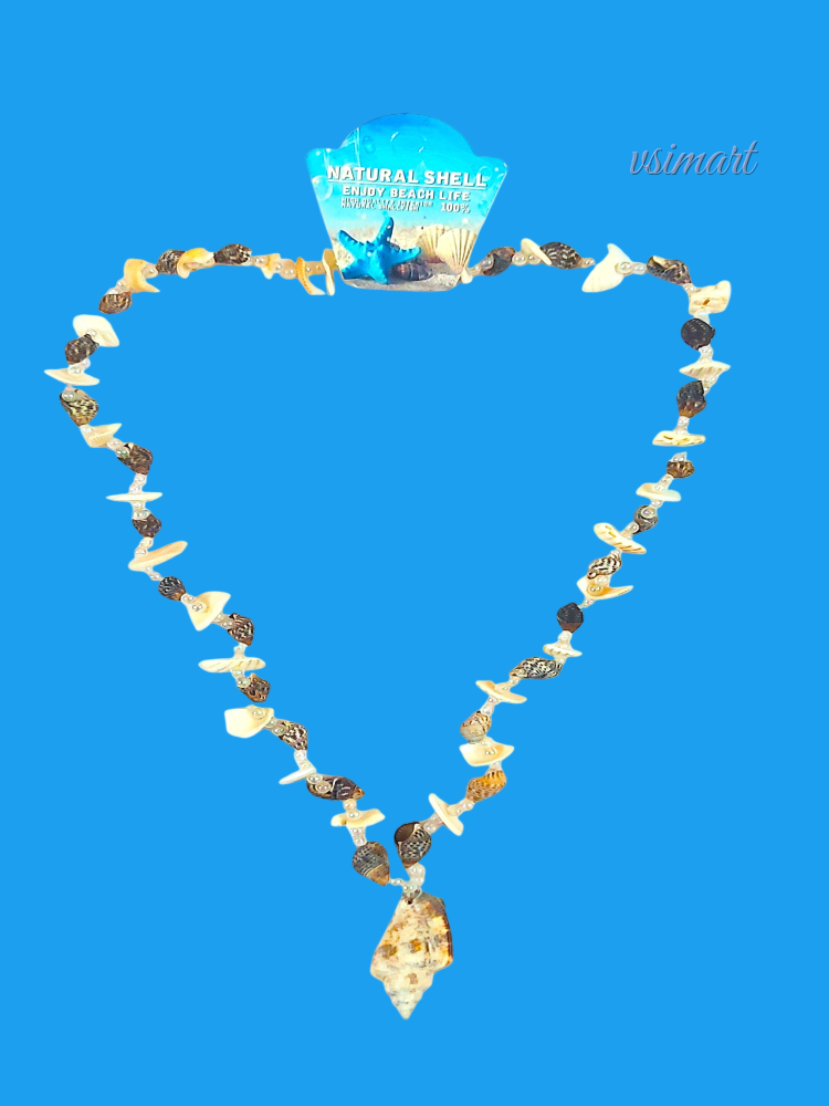 100% Natural Shank Mala with Big Shank Pendent