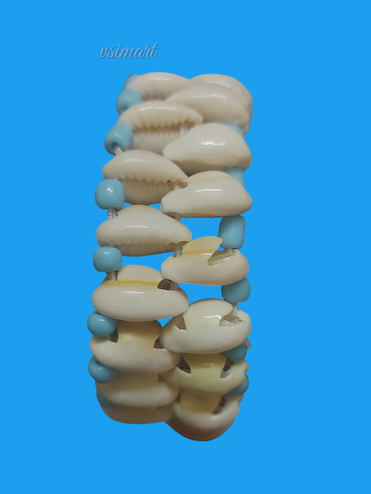 Imported Quality Rare Variety Real Cowrie Shank 2 Layer Bracelet
