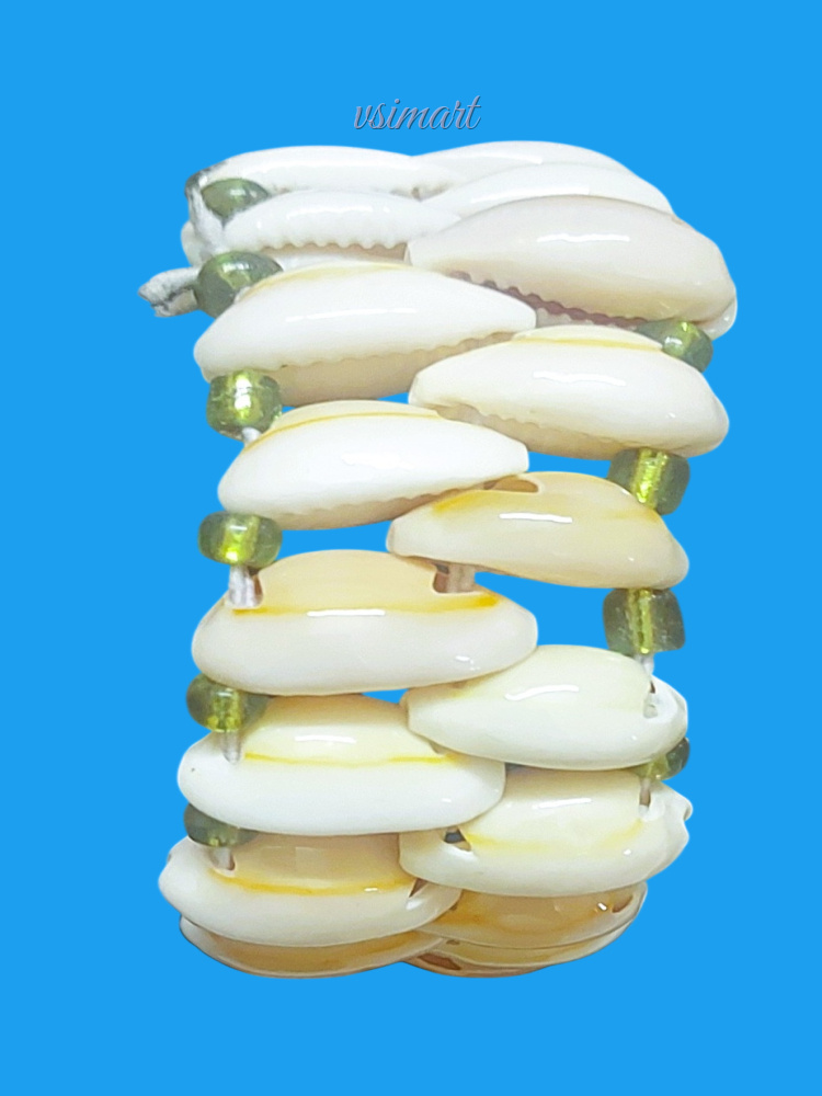 Imported Quality Rare Variety Real Cowrie Shank 2 Layer Bracelet