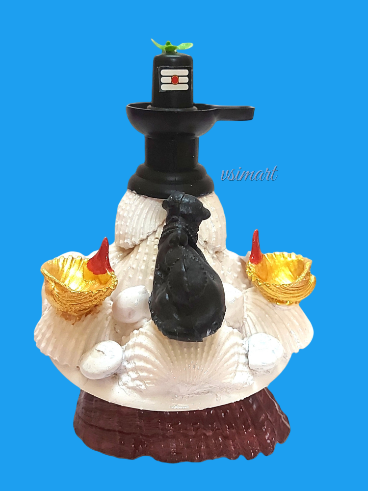 Natural Seashell Kailash with Shiv Lingam & Nandhi Idol Gift