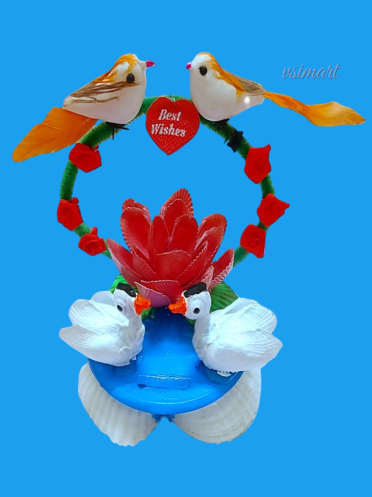 Natural Seashells Annam Birds with Colorful Love Birds Best Wishes Gift Idol