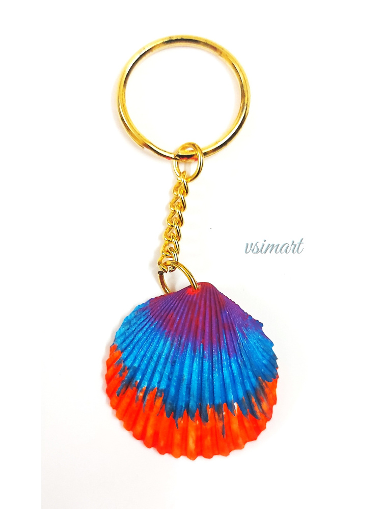 Rare Variety Natural Seashells Colorful Keychain