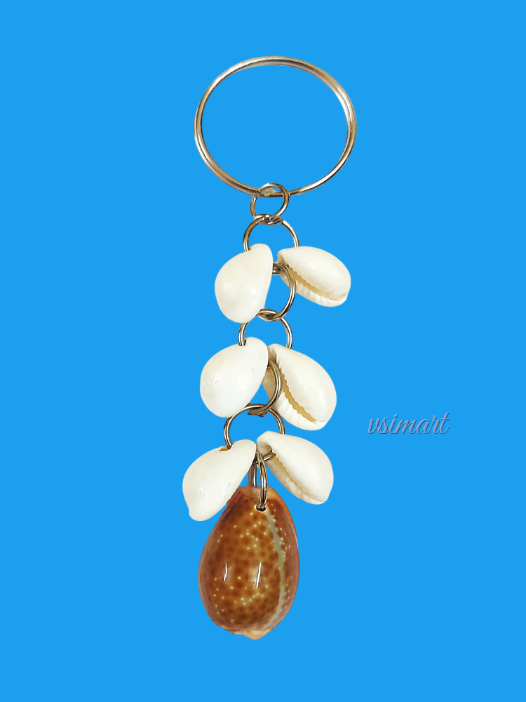 Rare Variety Golden Brown Cowrie & Milky Cowrie Keychain