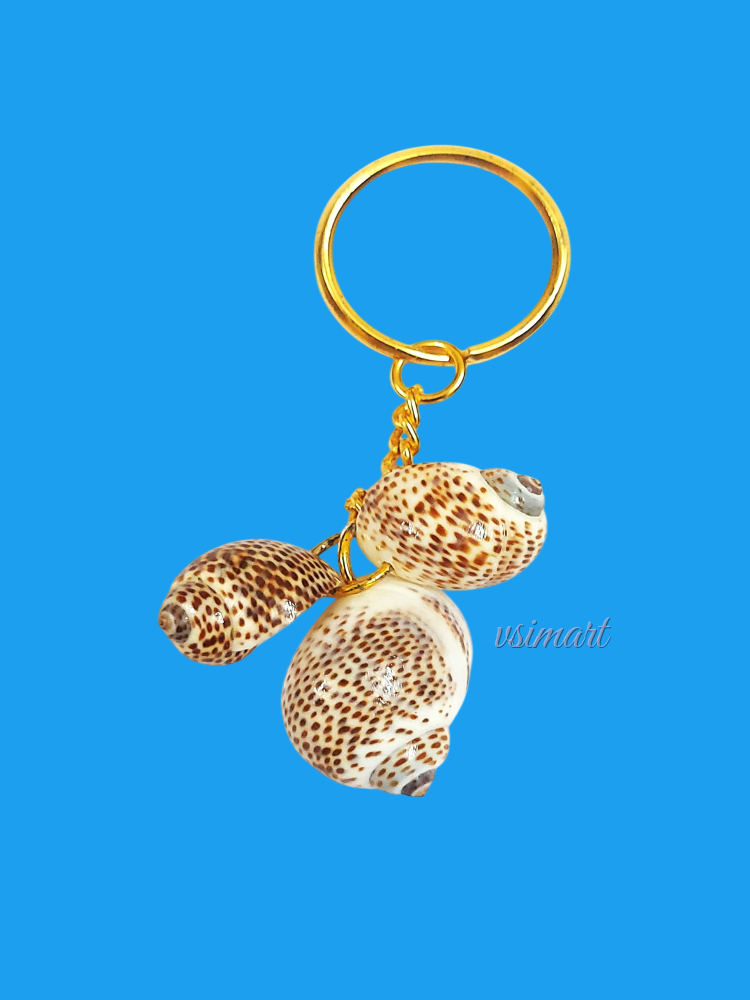 100% Natural Cheetha Chank Keychain