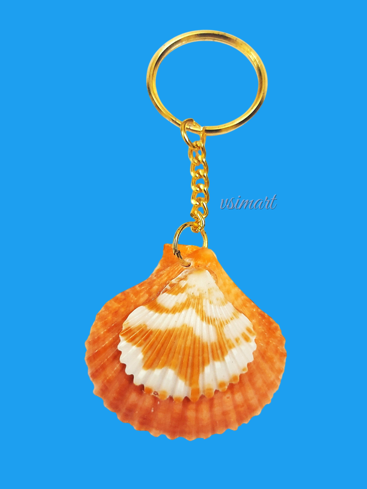 Modern Art Natural Seashell Keychain