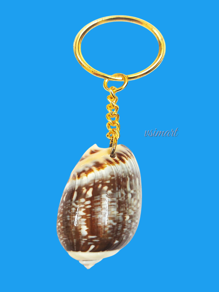 Natural Art Seashell Tall Chank Keychain