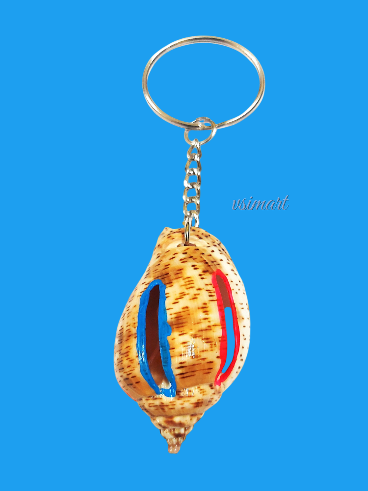 Rare Variety Big Cheetah Chank Natural Color Keychain