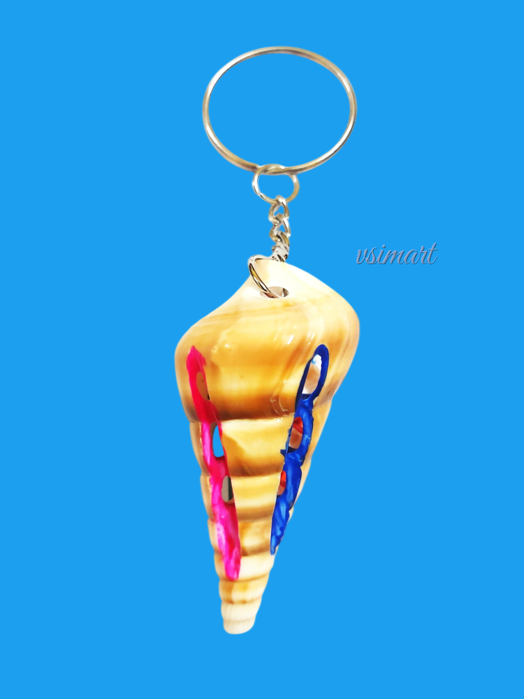 Rare Variety Honey Color Big Natural Chank Keychain