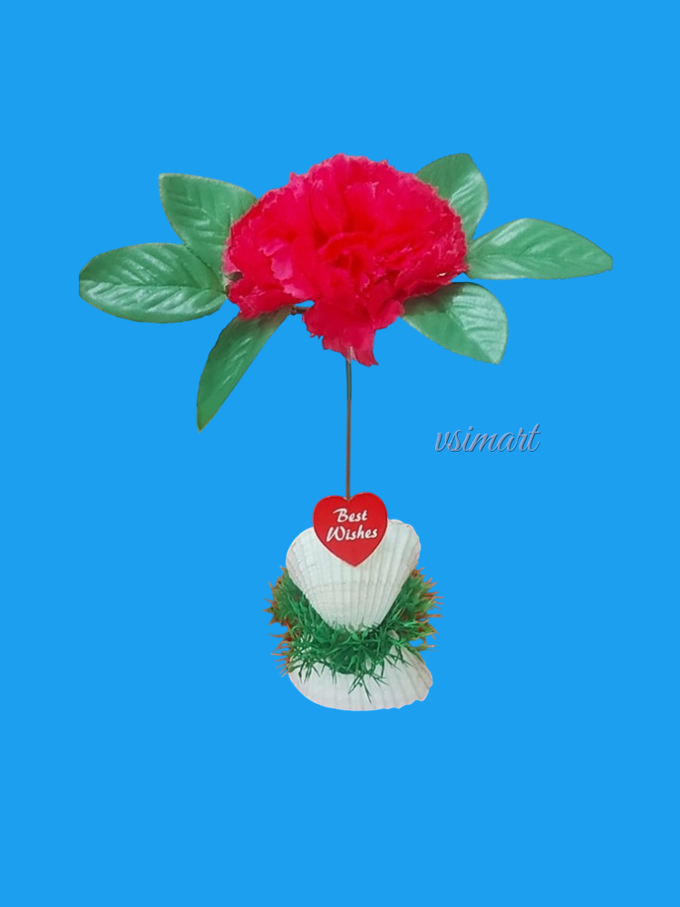 100% Natural Seashell Rose Flower Vase
