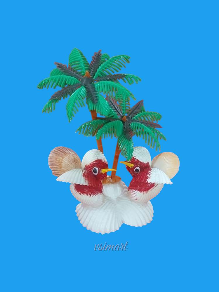 Natural Seashells Love Birds with Tree Idol Gift