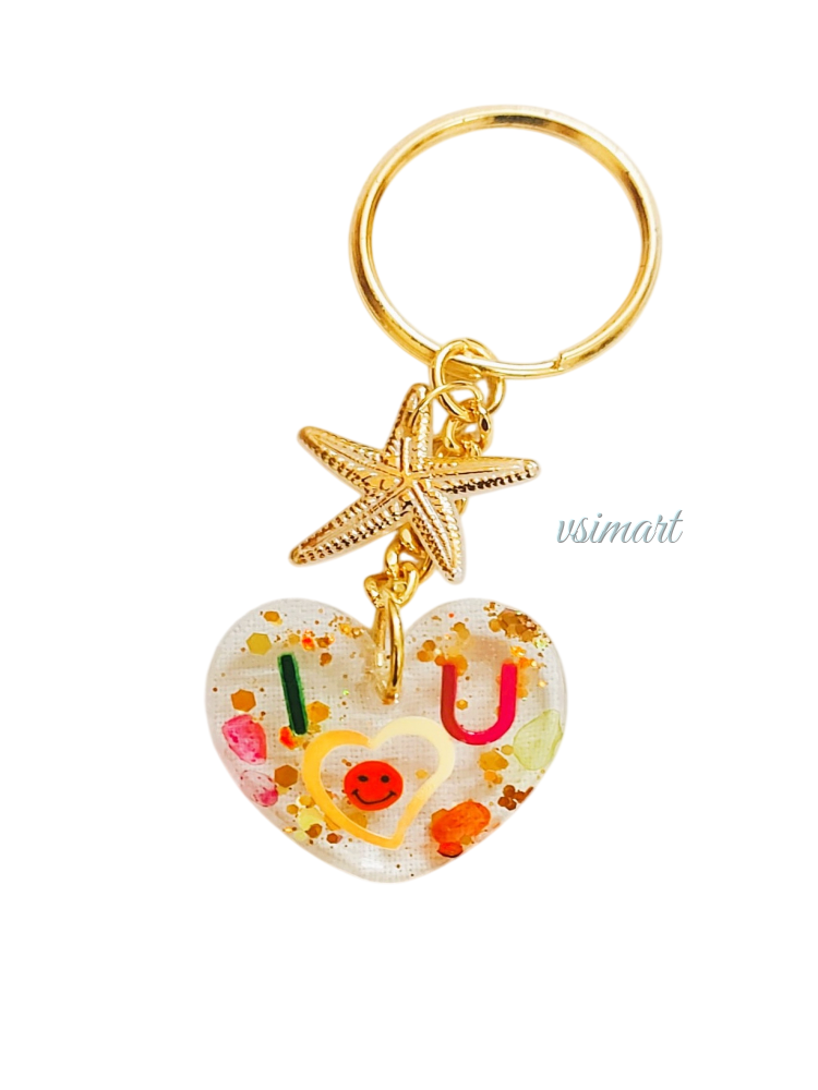 Resin Clear Hearten Keychain