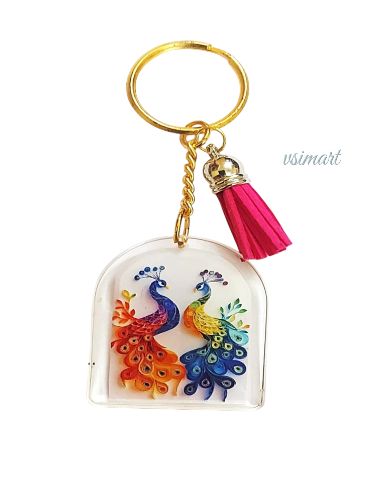 Resin Clear Glassy Finish Colorful Keychain